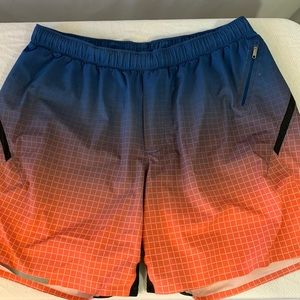 Lululemon blue and salmon shorts